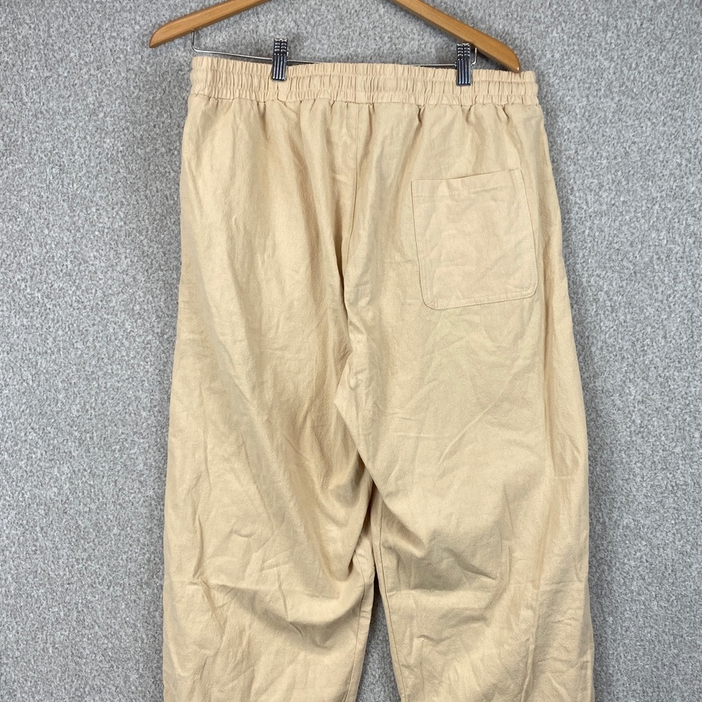 Ouku pull on pants XL drawstring elastic inseam 28” wide leg butter yellow - Picture 6 of 11